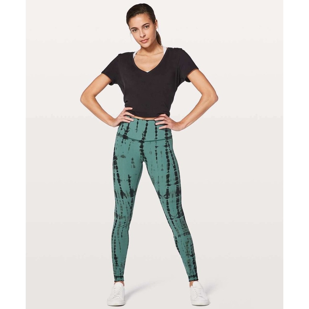 Lululemon Wunder Under Hi-Rise Tight Shibori Full-On Luxtreme 28 Green Size 4